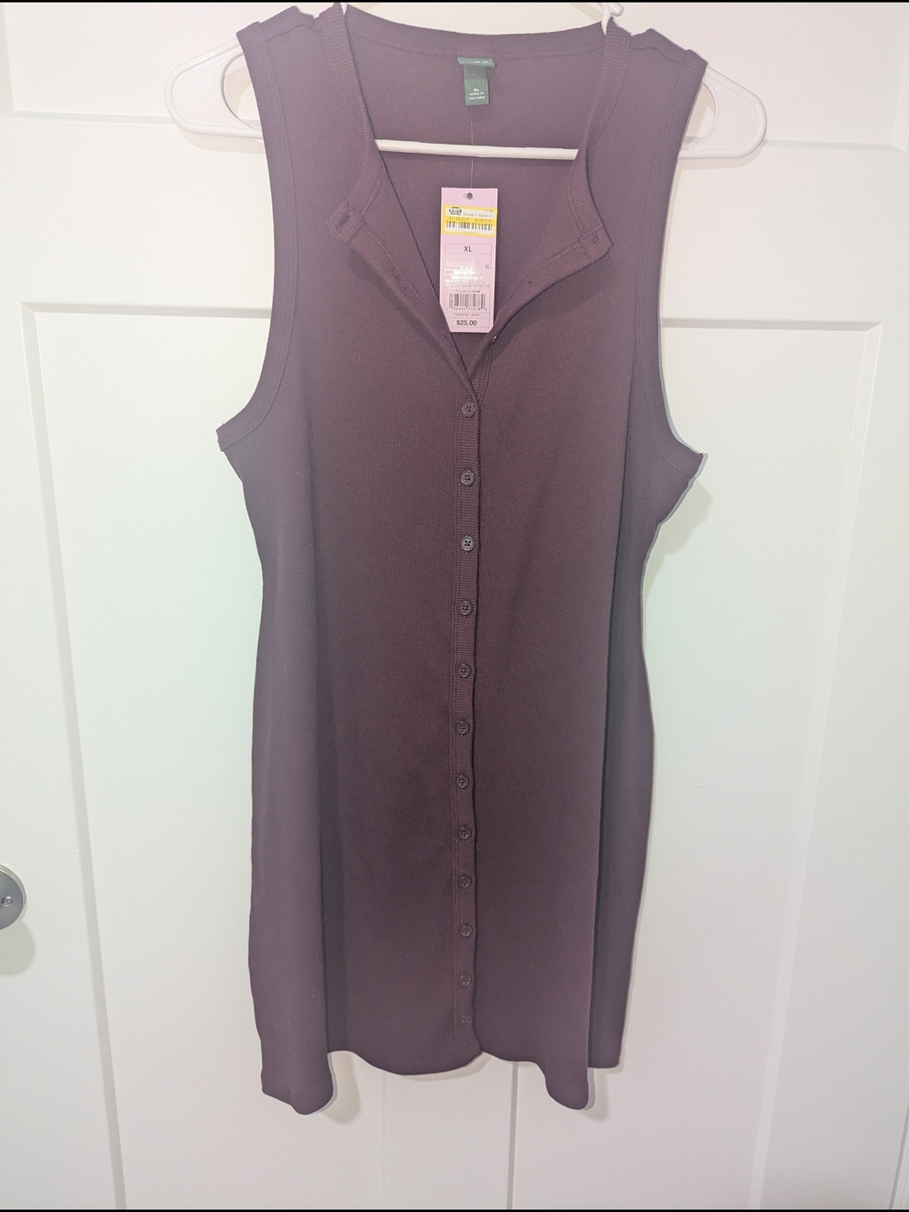 wild fable Plum Color Sleeveless Button-Front Mini Dress